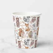 お洒落ウッドランド水彩動物パーティー 紙コップ (裏面)