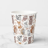 お洒落ウッドランド水彩動物パーティー 紙コップ (正面)