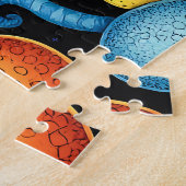 お洒落エイリアンガーデンカラフル – コズミックフローラ ジグソーパズル (側面)