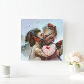 お洒落エイリアンロマンス スクエア壁時計 (ホーム)