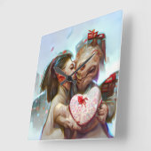 お洒落エイリアンロマンス スクエア壁時計 (傾斜)