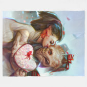 お洒落エイリアンロマンス フリースブランケット (正面(横))