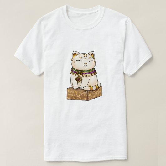 お洒落エジプト猫ゴッド・バステット Tシャツ (デザイン正面)