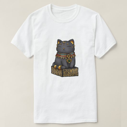 お洒落エジプト猫ゴッド・バステット Tシャツ (デザイン正面)
