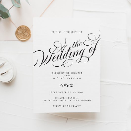 お洒落エレガントスモダン結婚ト 招待状