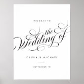 お洒落エレガントス結婚トのサイン ポスター (正面)