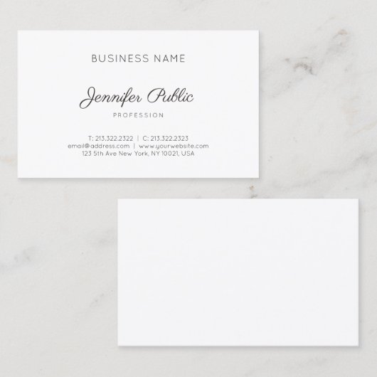 お洒落エレガントデザインモダンプロフェッショナル 名刺 (正面/裏面)