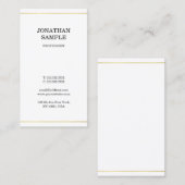 お洒落エレガントデザインモダン金ゴールドルックプレーントレンディー 名刺 (正面/裏面)