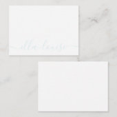 お洒落エレガントフェミニン青のスクリプト名 ノートカード (正面/裏面)