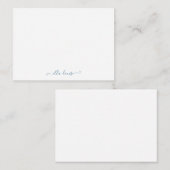 お洒落エレガントフェミニン青のスクリプト名 ノートカード (正面/裏面)