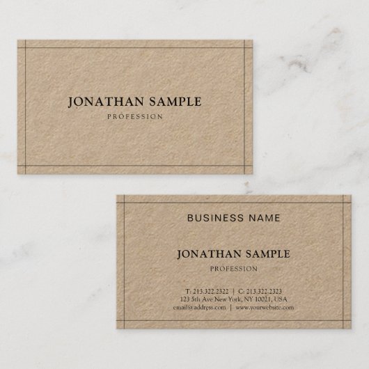 お洒落エレガントモダンプロフェッショナルプレーン 名刺 (正面/裏面)