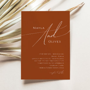 お洒落エレガント砂漠   Terracotta結婚の 招待状