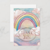お洒落エレガント虹 サンキューカード (正面/裏面)