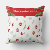 お洒落オーナメントファミリー名写真クリスマス クッション (正面)