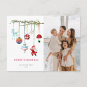 お洒落オーナメント家族の写真クリスマス シーズンポストカード (正面)