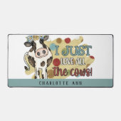 お洒落カウファームハパーソナライズされたウス デスクマット (正面)