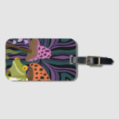 お洒落カエルとキノコ ラゲッジタグ (正面横)