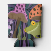 お洒落カエルとキノコ 缶クーラー (正面)