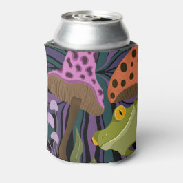 お洒落カエルとキノコ 缶クーラー