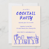 お洒落カクテルドリンクカスタムバースデーパーティー 招待状 (正面)