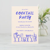 お洒落カクテルドリンクカスタムバースデーパーティー 招待状 (スタンド正面)