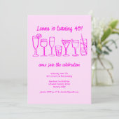 お洒落カクテルドリンクカスタムバースデーパーティー 招待状 (スタンド正面)