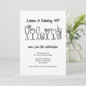 お洒落カクテルドリンクカスタムバースデーパーティー 招待状 (スタンド正面)