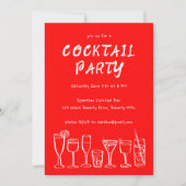 お洒落カクテルドリンクカスタムバースデーパーティー 招待状 (正面)