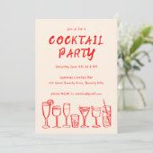 お洒落カクテルドリンクカスタムバースデーパーティー 招待状 (スタンド正面)