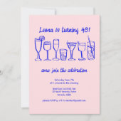 お洒落カクテルドリンクカスタムバースデーパーティー 招待状 (正面)