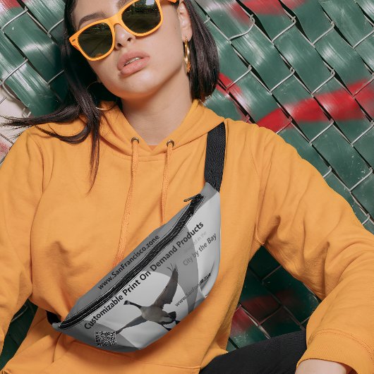 お洒落カスタマイズ可能なロゴ/ドメイン/QRコードグレー/シルバー ファニーパック