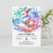 お洒落カスタムキツネ誕生日 招待状 (スタンド正面)