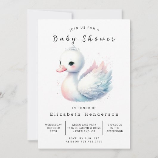 お洒落カスタムスワン 招待状 (正面)