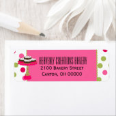 お洒落カスタムピンク&グリーンベーカリーリターンラベル ラベル (インサイチュ)