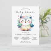 お洒落カスタムフクロウ赤ちゃん 招待状 (スタンド正面)