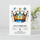 お洒落カスタムプリンスクラウン誕生日 招待状 (スタンド正面)