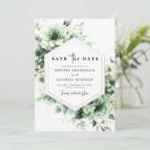 お洒落カスタム花サージグリーン結婚ズ セーブザデート (スタンド正面)