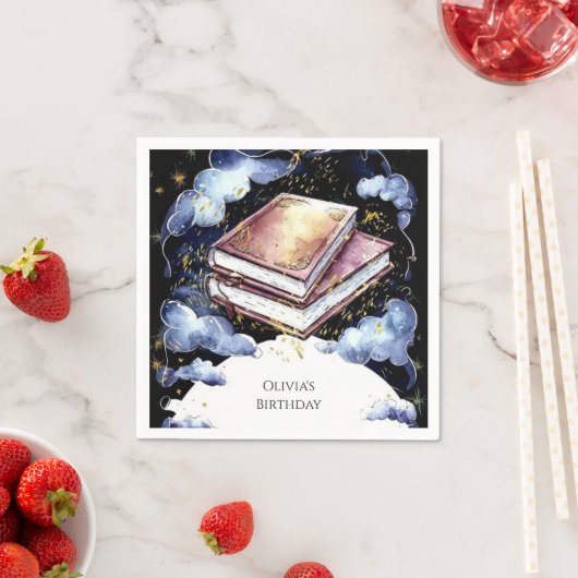 お洒落カスタム魔法ストーリーブック誕生日 スタンダードカクテルナプキン (インサイチュ)