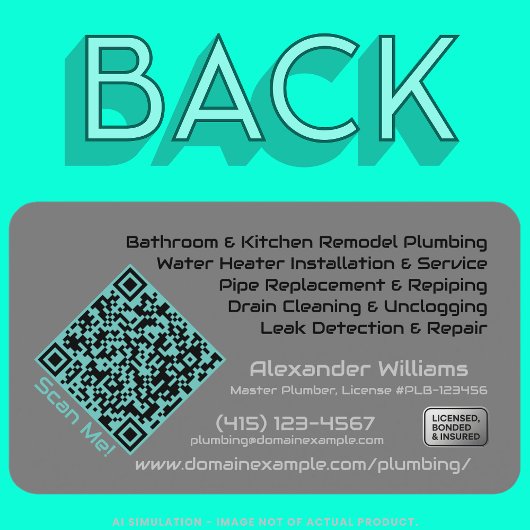 お洒落カスタム黒金属管配管配管工QRコードURL 名刺