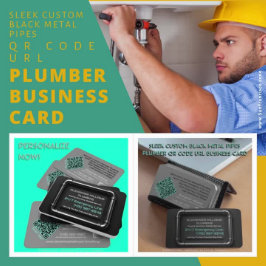 お洒落カスタム黒金属管配管配管工QRコードURL 名刺