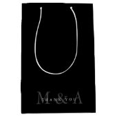 お洒落カスタムBlack Thank You ミディアムペーパーバッグ (正面)