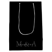 お洒落カスタムBlack Thank You ミディアムペーパーバッグ (裏面)