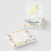 お洒落カラフルおもしろい熱帯フラ結婚ミングル ストーンコースター (横)