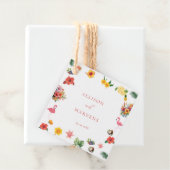 お洒落カラフルおもしろい熱帯フラ結婚ミングル フェイバータグ (インサイチュ)