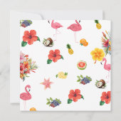 お洒落カラフルおもしろい熱帯フラ結婚ミングル 招待状 (裏面)