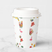 お洒落カラフルおもしろい熱帯フラ結婚ミングル 紙コップ (右)