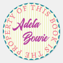 お洒落カラフルはっきりした蔵書票