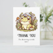 お洒落カラフルカエル赤ちゃん サンキューカード (スタンド正面)