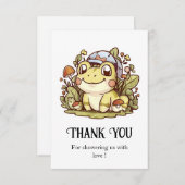 お洒落カラフルカエル赤ちゃん サンキューカード (正面/裏面)