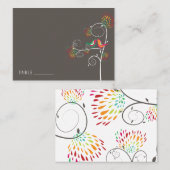 お洒落カラフルキスをする夏結婚鳥 プレイスカード (正面/裏面)